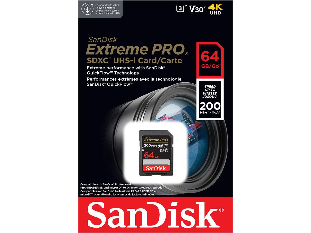 SANDISK 64GB SD EXTREME PRO