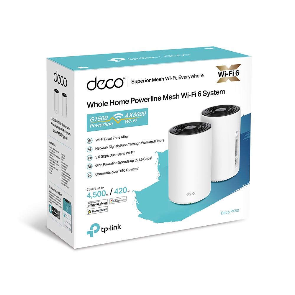 TP-LINK DECO PX50 WHOLE HOME POWERLINE MESH WIFI6 (2-PACK)