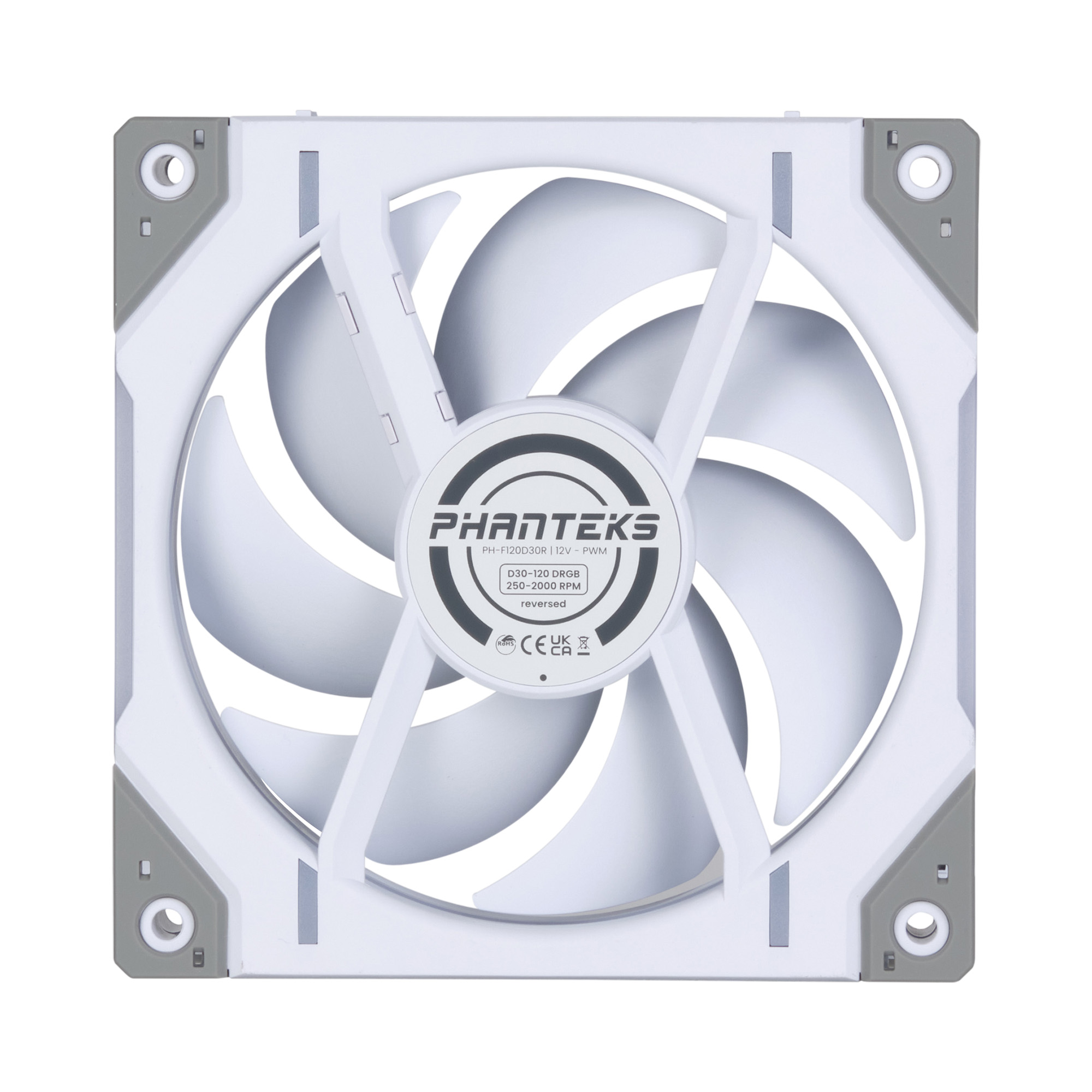 PHANTEKS D30 120MM PWM FAN REVERSED DRGB WHITE (3-PACK) thumbnail 8