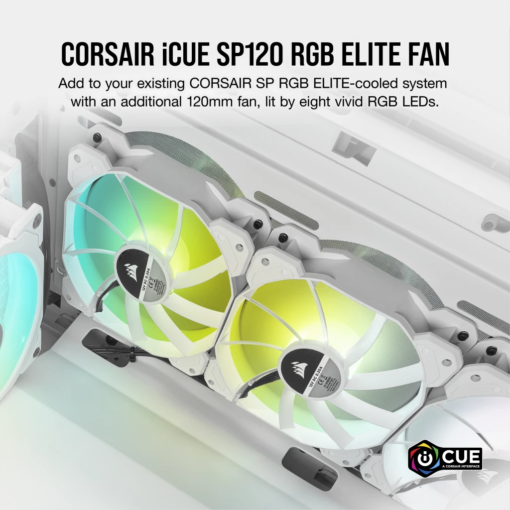 CORSAIR SP120 RGB ELITE WHITE (3-PACK)