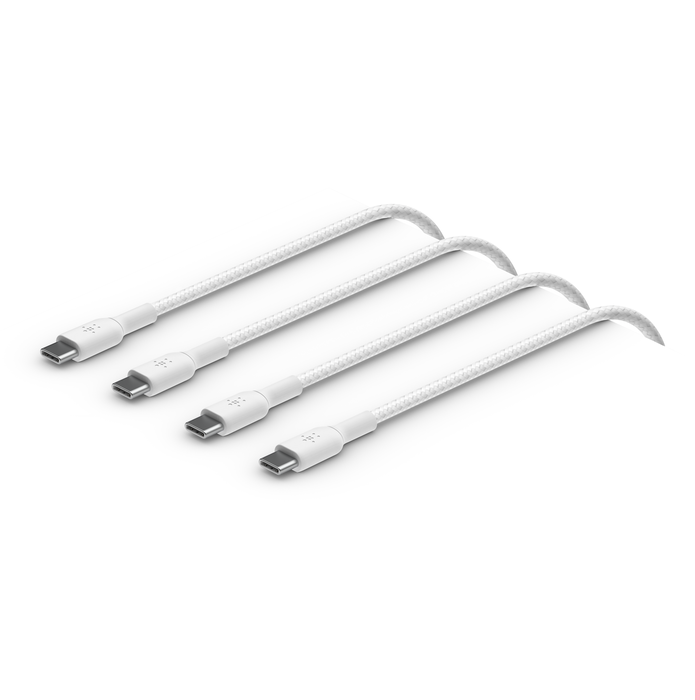 BELKIN BRAIDED C-C 2.0 , 2M, WHITE (2PACK)