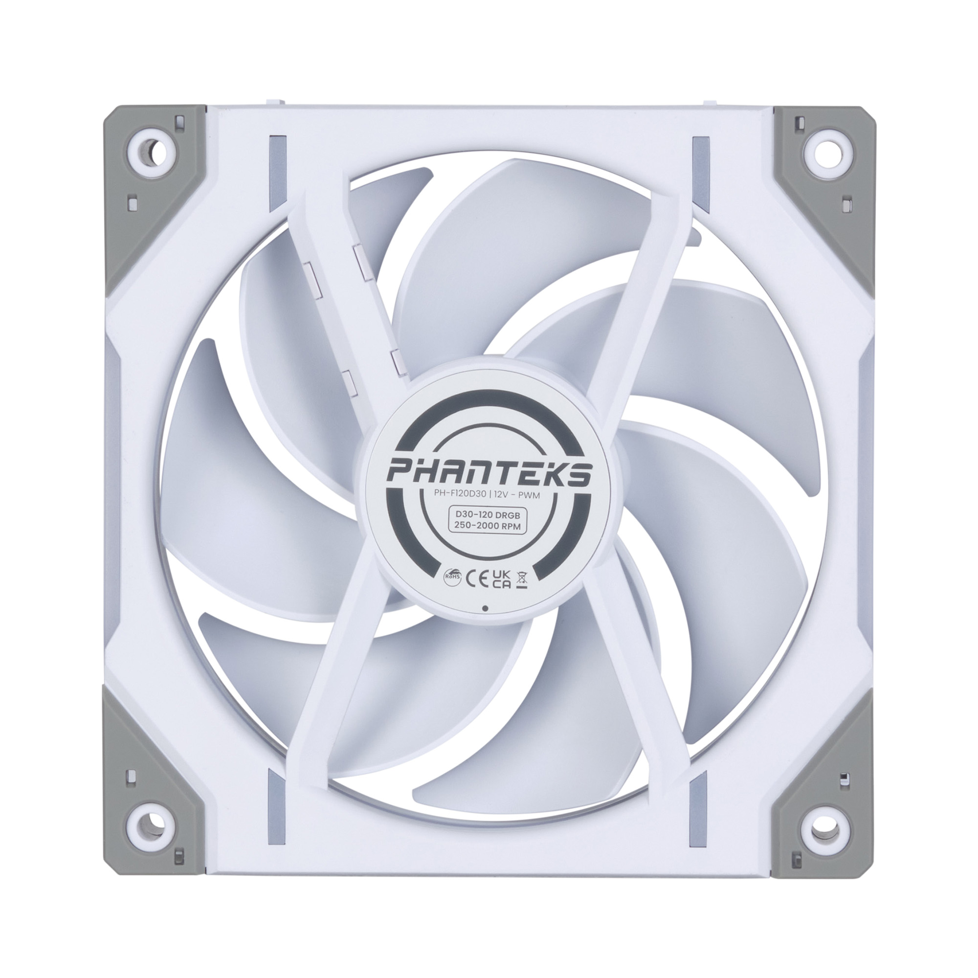 PHANTEKS D30 120MM PWM FAN REGULAR DRGB WHITE (1-PACK) thumbnail 6