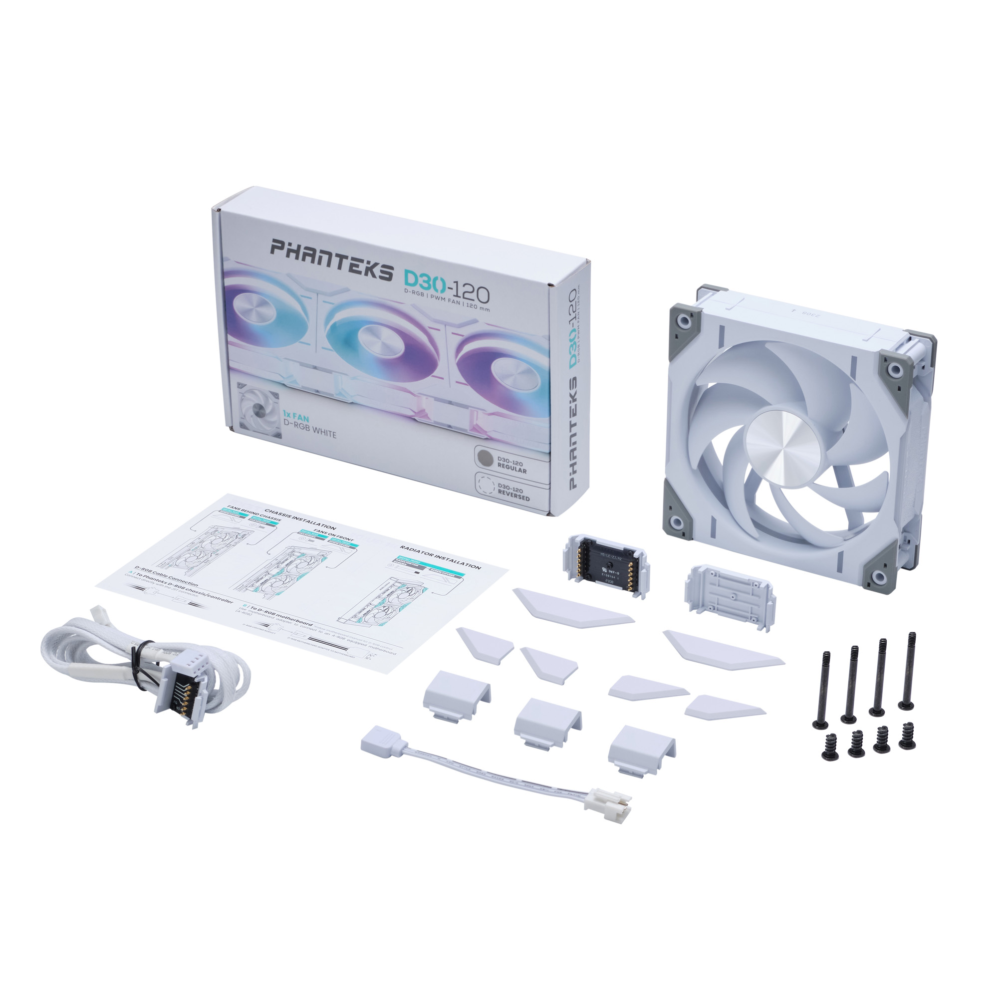 PHANTEKS D30 120MM PWM FAN REGULAR DRGB WHITE (1-PACK) thumbnail 8
