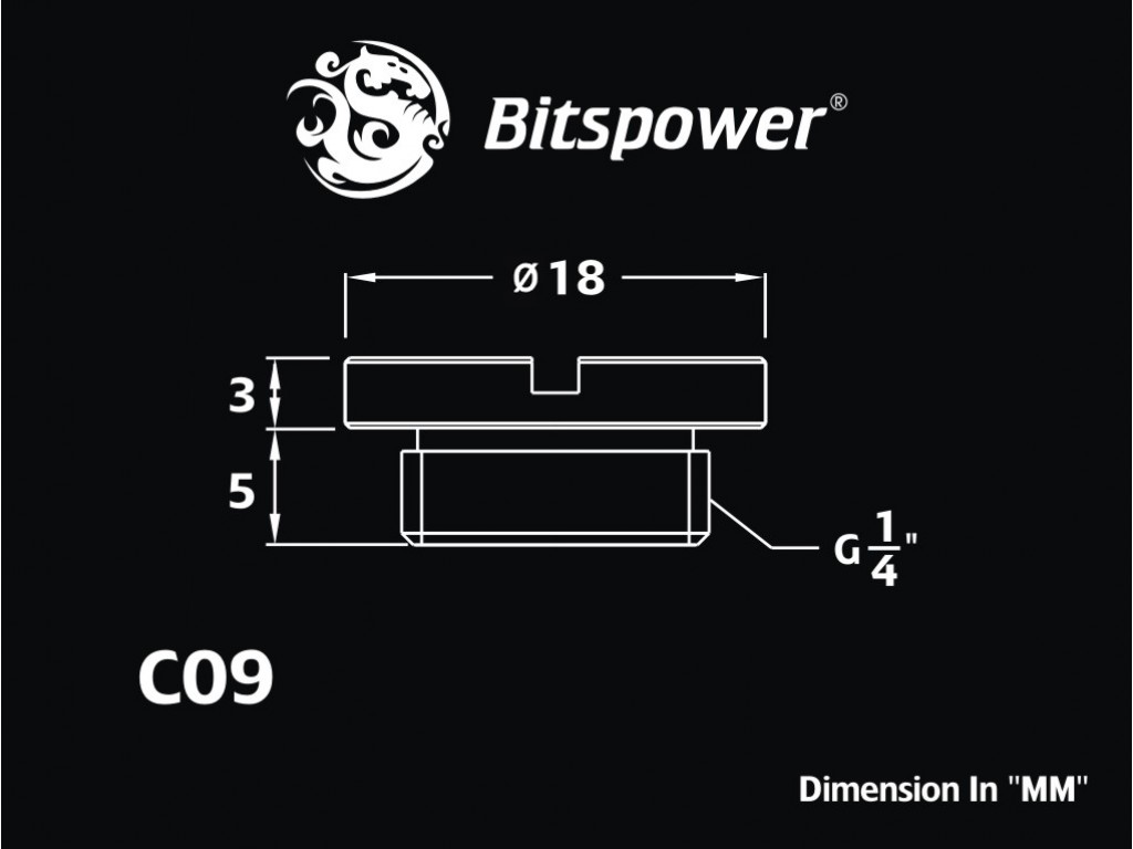 BITSPOWER G1/4" Deluxe White Low-Profile Stop Fitting
