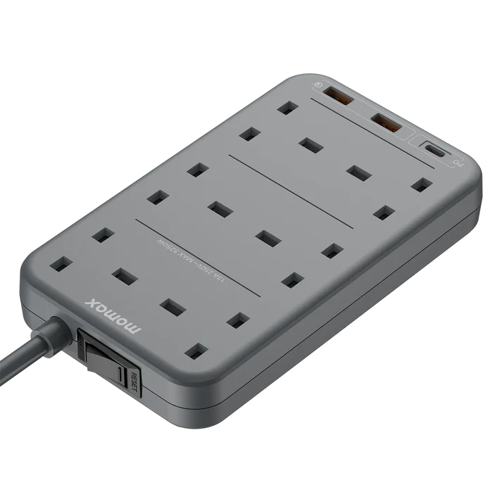 MOMAX ONEPLUG 6-OUTLET POWER STRIP WITCH USB(BK)