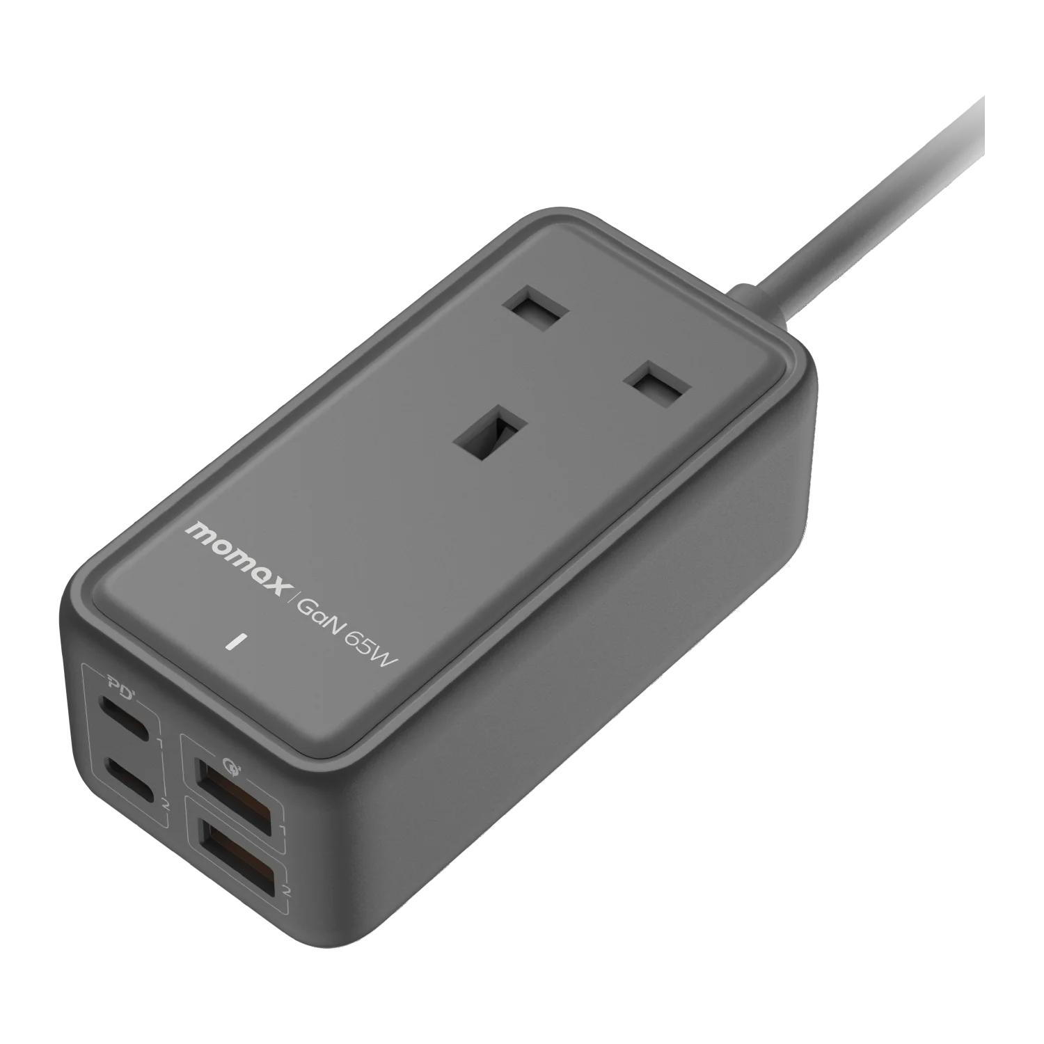 MOMAX ONEPLUG 65W GaN EXTENSION CORD WITCH USB(BK)
