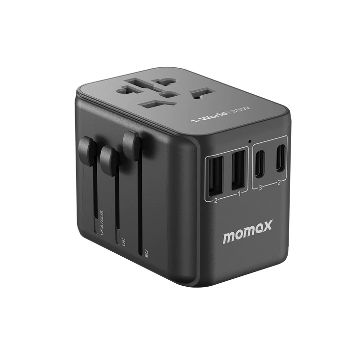 MOMAX 1-World 35W GaN 方便式旅行插座 UA9 (黑色)