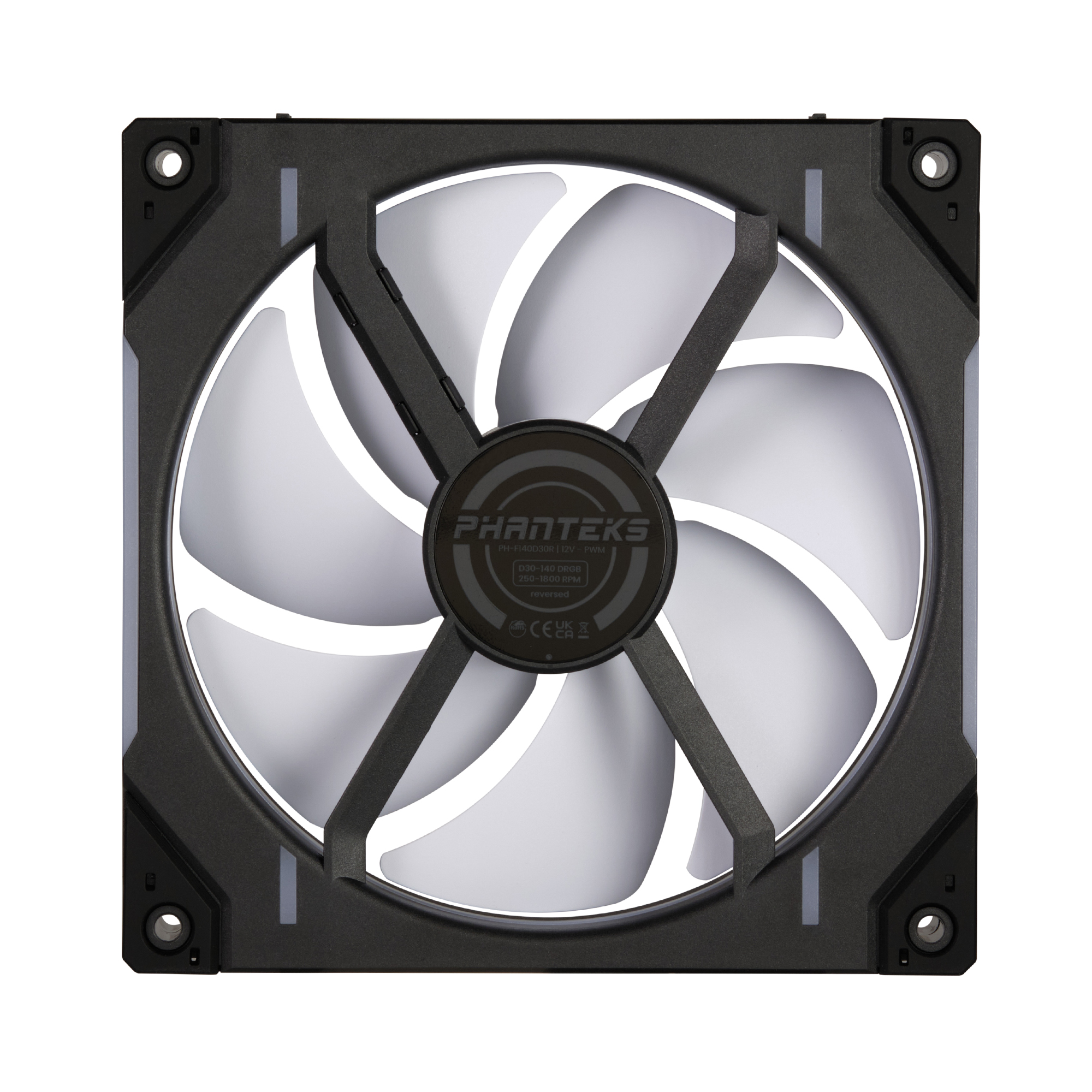 PHANTEKS D30 140MM PWM FAN REVERSE DRGB BLACK (1-PACK) thumbnail 6