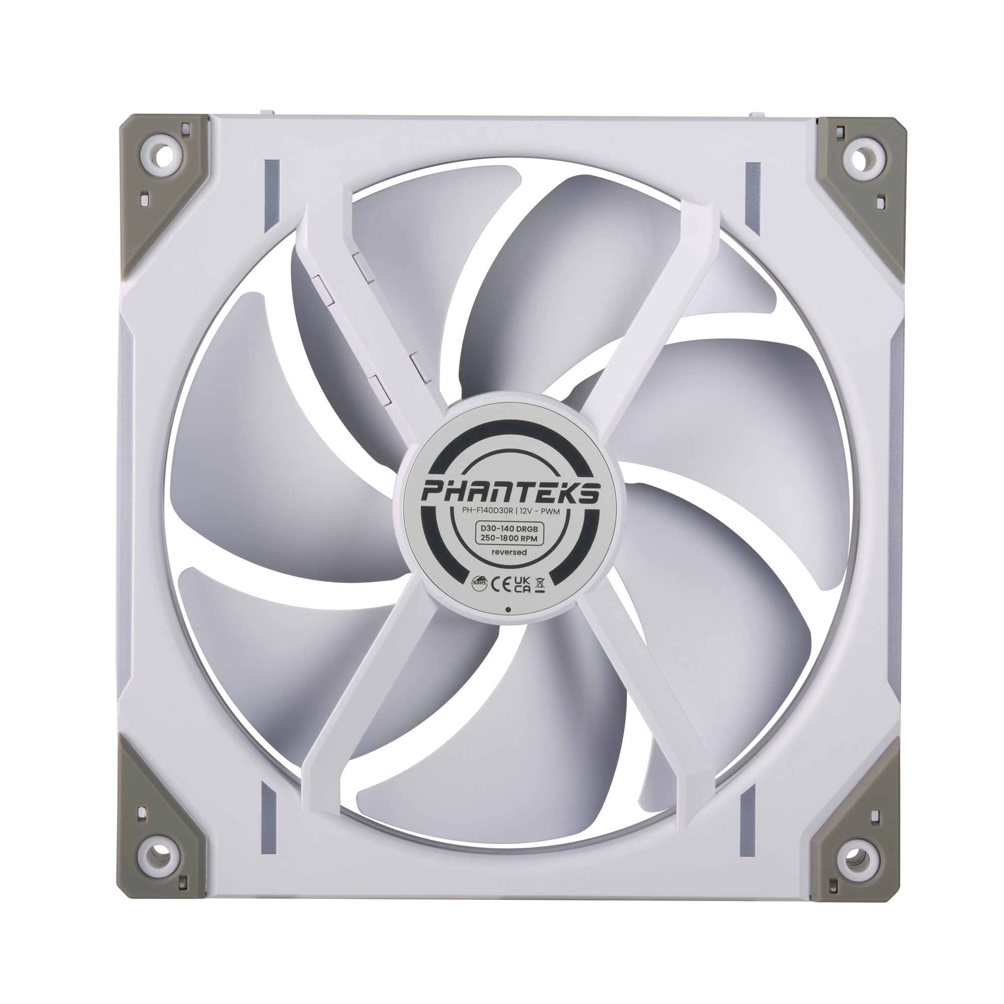 PHANTEKS D30 140MM PWM FAN REVERSE DRGB WHITE (1-PACK) thumbnail 6