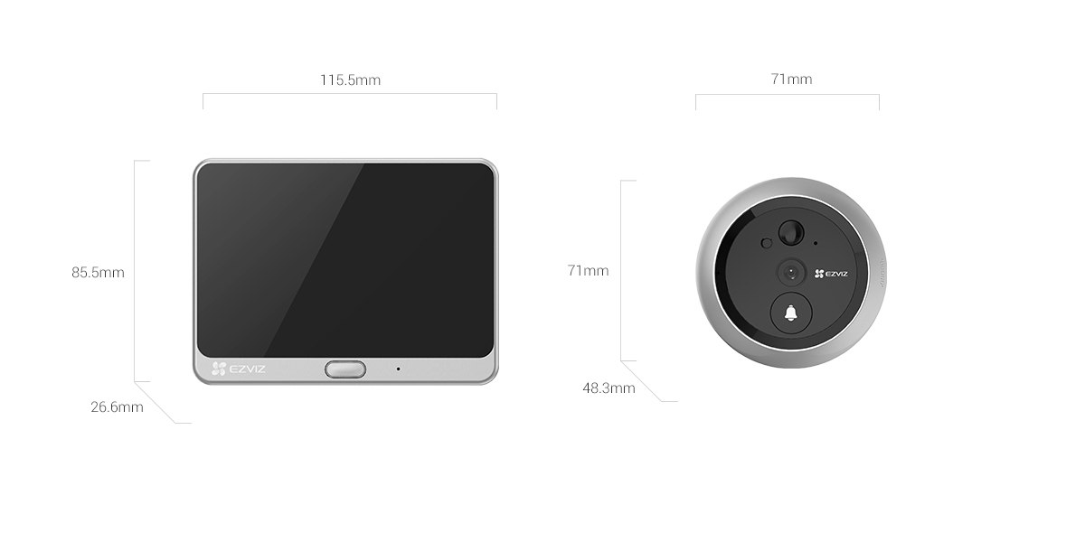 EZVIZ WIRE-FREE PEEPHOLE DOORBELL 2K
