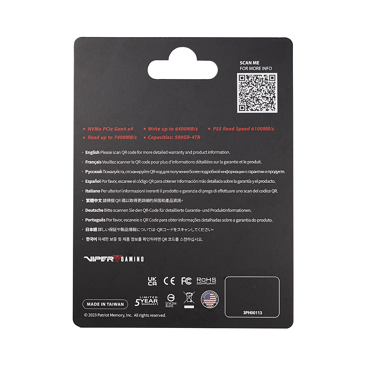 PATRIOT VP4300 Lite M.2 PCIe Gen4 x4 Gaming SSD 4TB