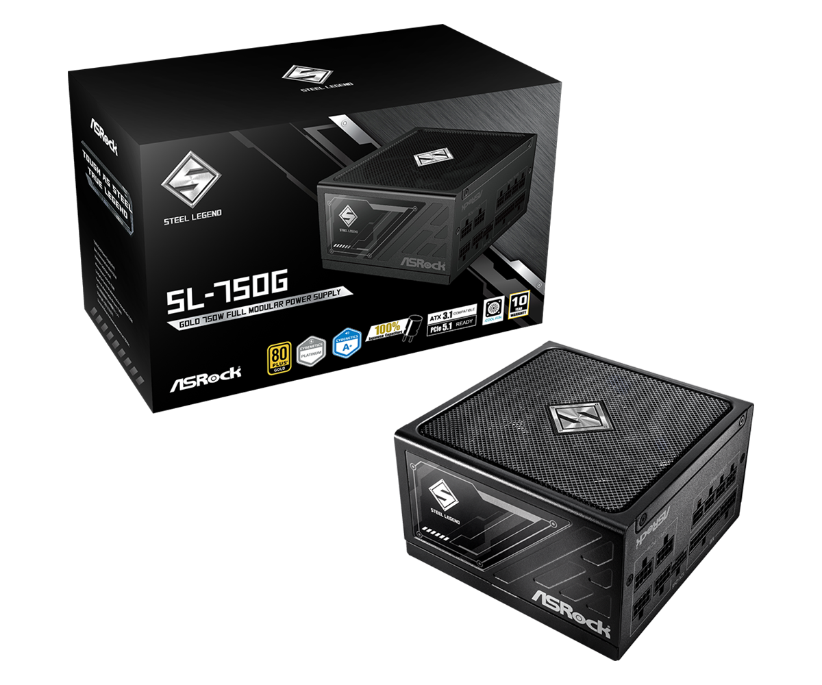 ASROCK STEEL LEGEND 750W GOLD ATX 3.1 PSU BLACK