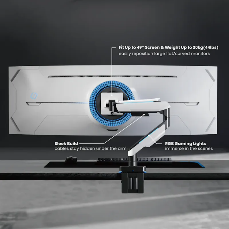 BRATECK HEAVY-DUTY RGB GAMING MONITOR ARM thumbnail 4