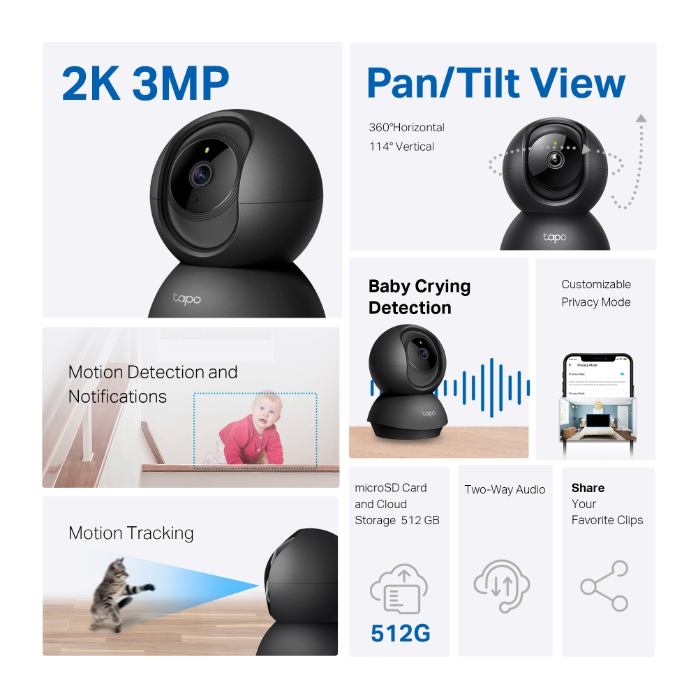 TP-LINK TAPO C211 PAN/TILT HOME SECURITY WI-FI CAMERA thumbnail 3