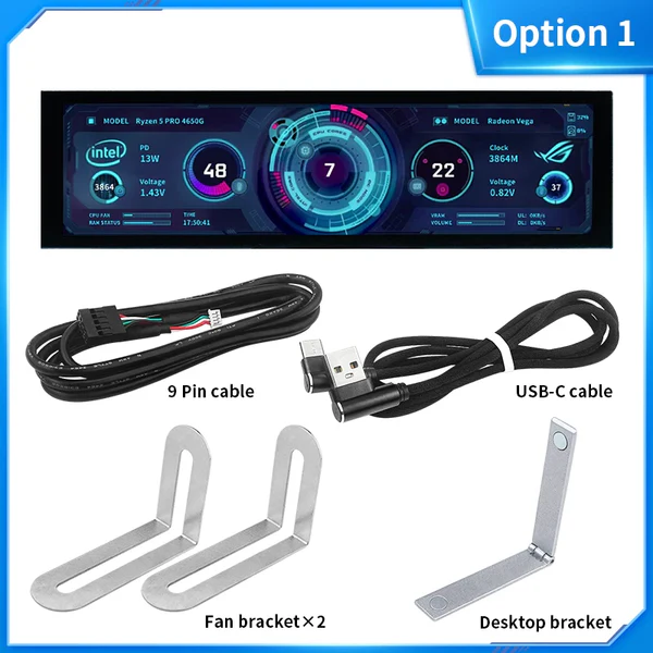 TURZX 8.8" IPS TYPEC PC HEALTH  MONITOR BK