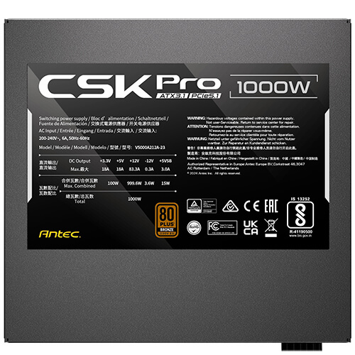 ANTEC CSK1000 1000W ATX3.1 PSU BRONZE thumbnail 4