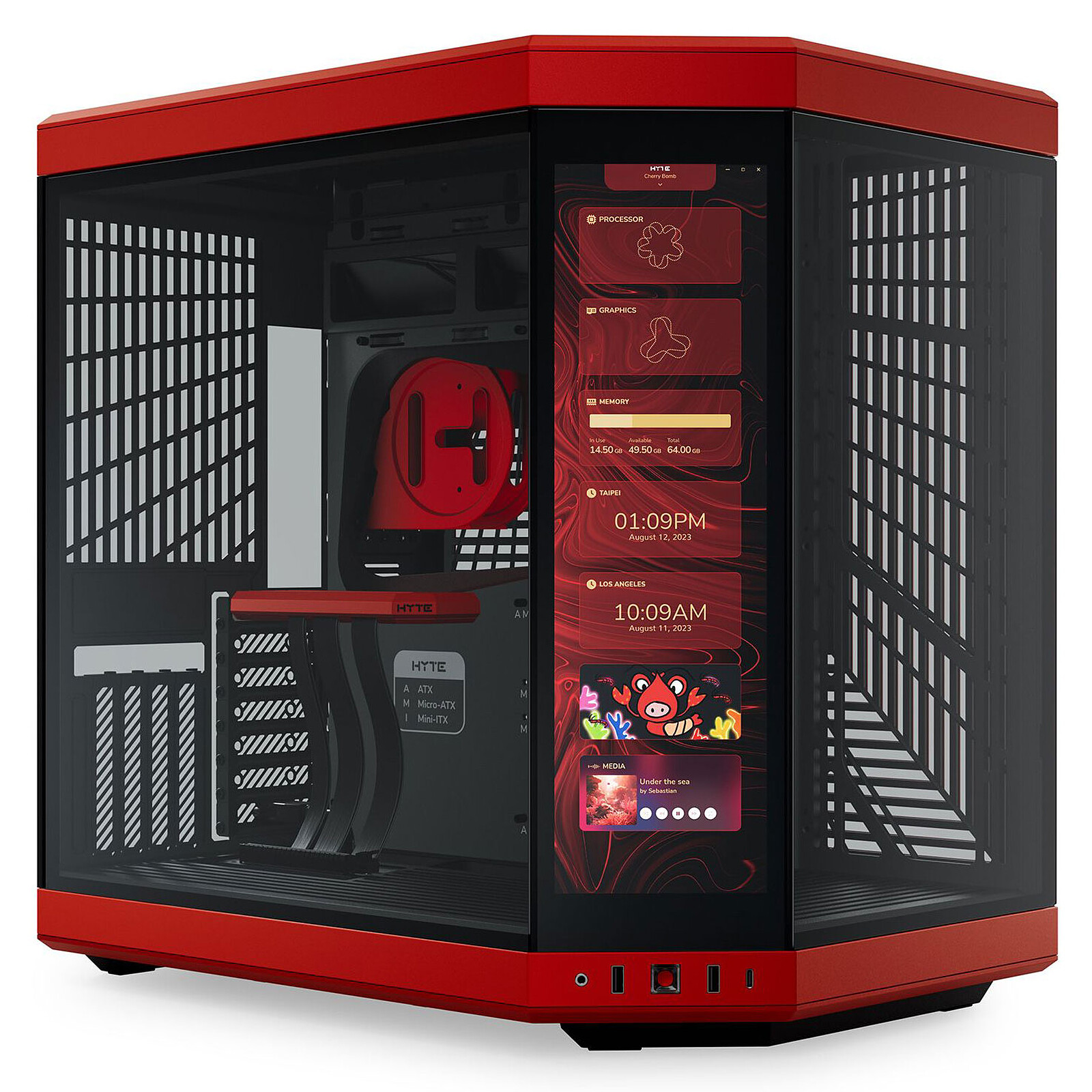 HYTE Y70 TOUCH INFINITE CASE BLACK/RED