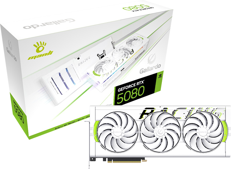 MANLI RTX5080 16GB GDDR7 OC GALLARDO X3 WHITE