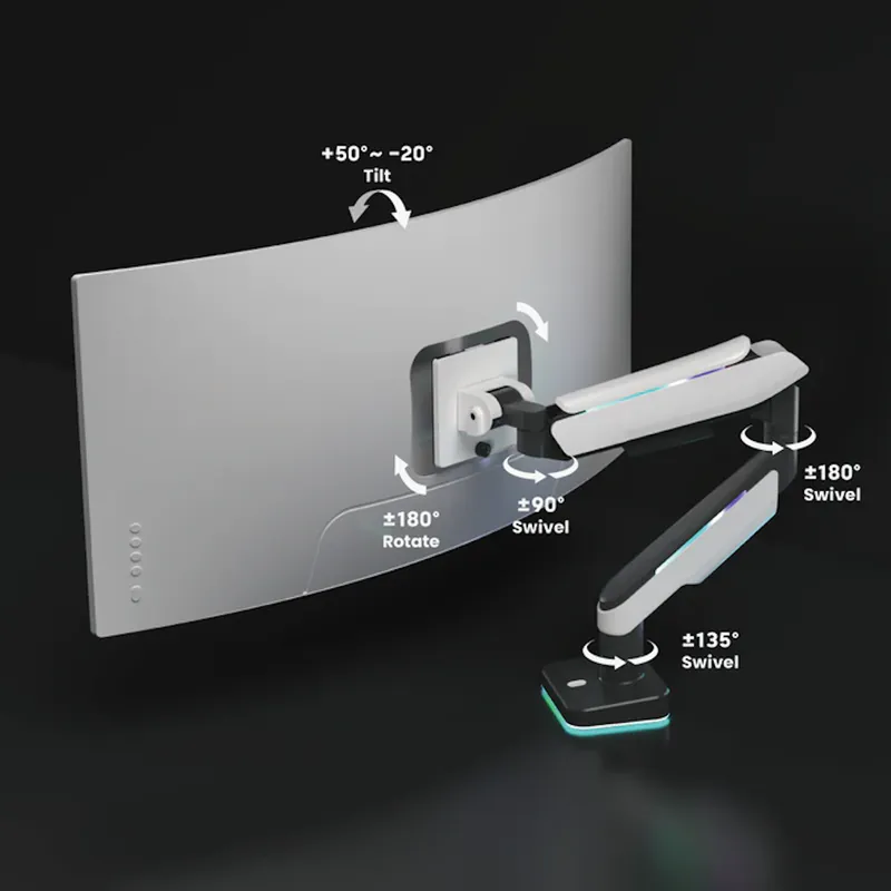 BRATECK HEAVY-DUTY RGB GAMING MONITOR ARM thumbnail 5