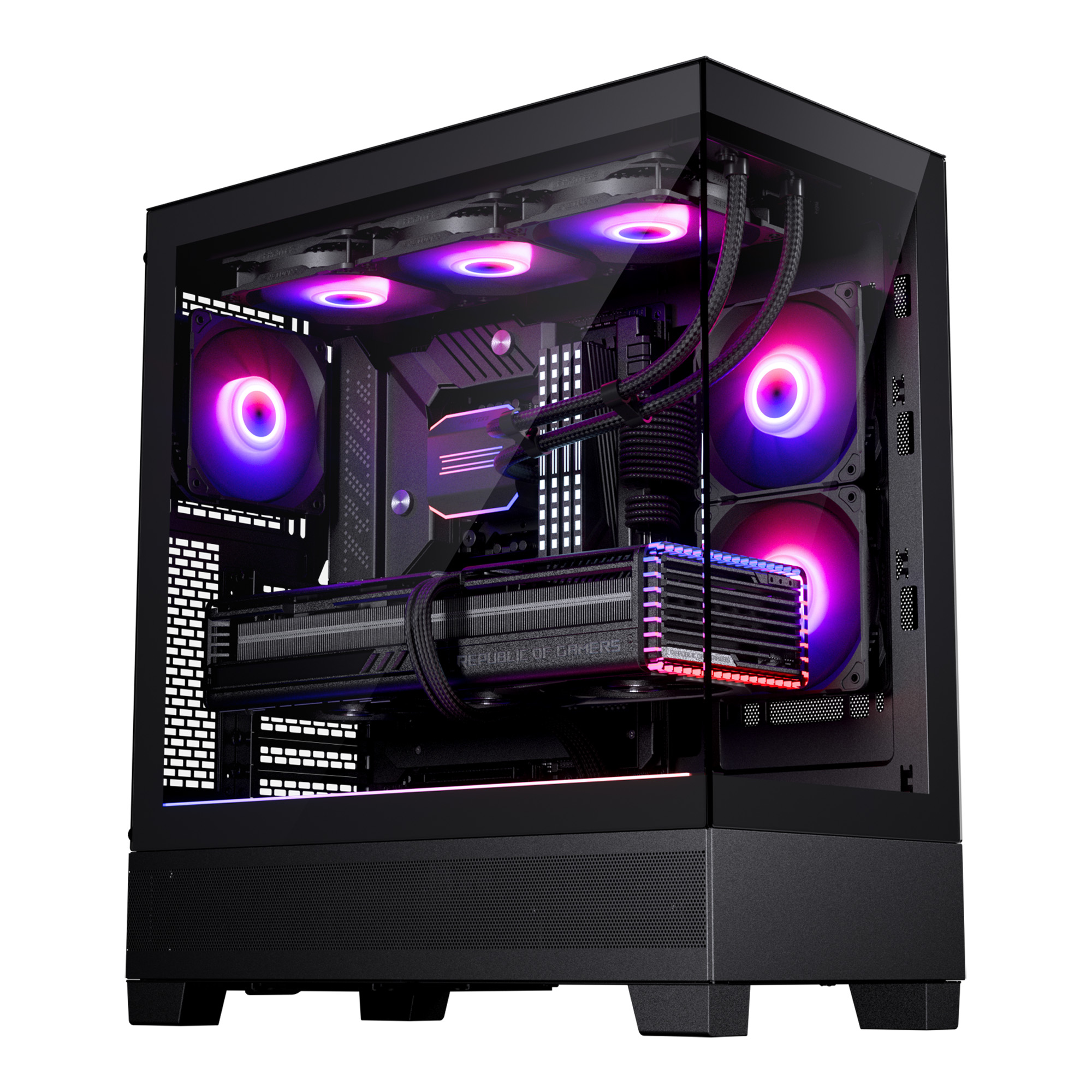 PHANTEKS XT VIEW TEMPERED GLASS MID TOWER CASE BLACK thumbnail 9
