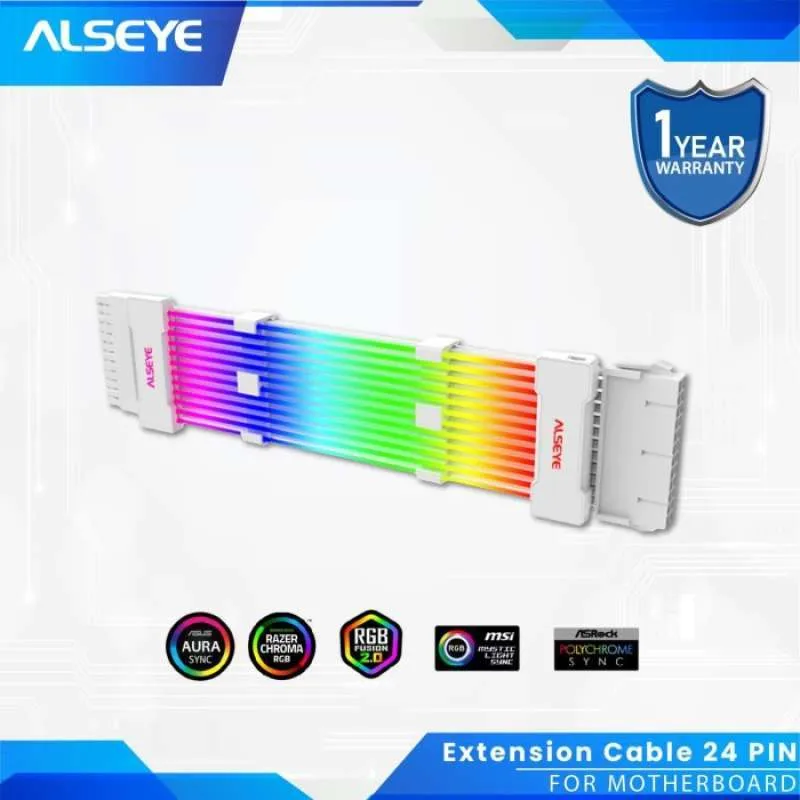 ALSEYE 24PIN PSU EXTENSION WHITE