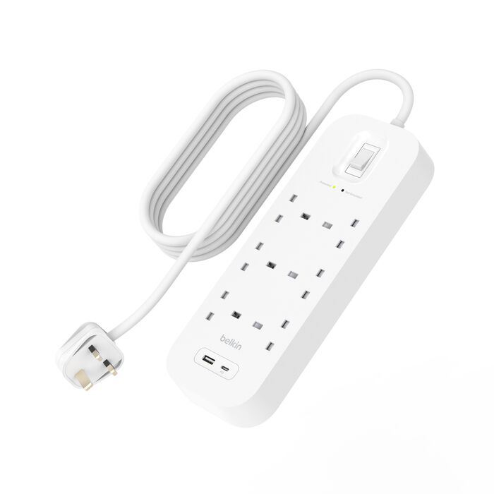 BELKIN 6 位防雷保護拖板 ( 1 x USB-C 及 1 x USB-A )