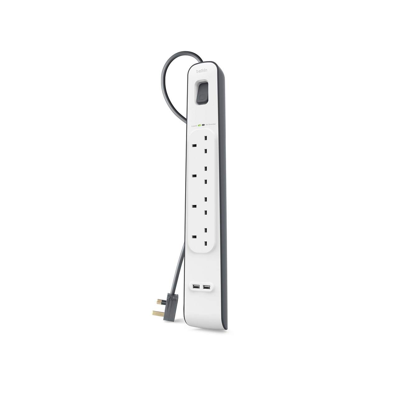 BELKIN BSV401SA2M 4OT 2M SURGE PLUS USB SURGE PROTECTOR