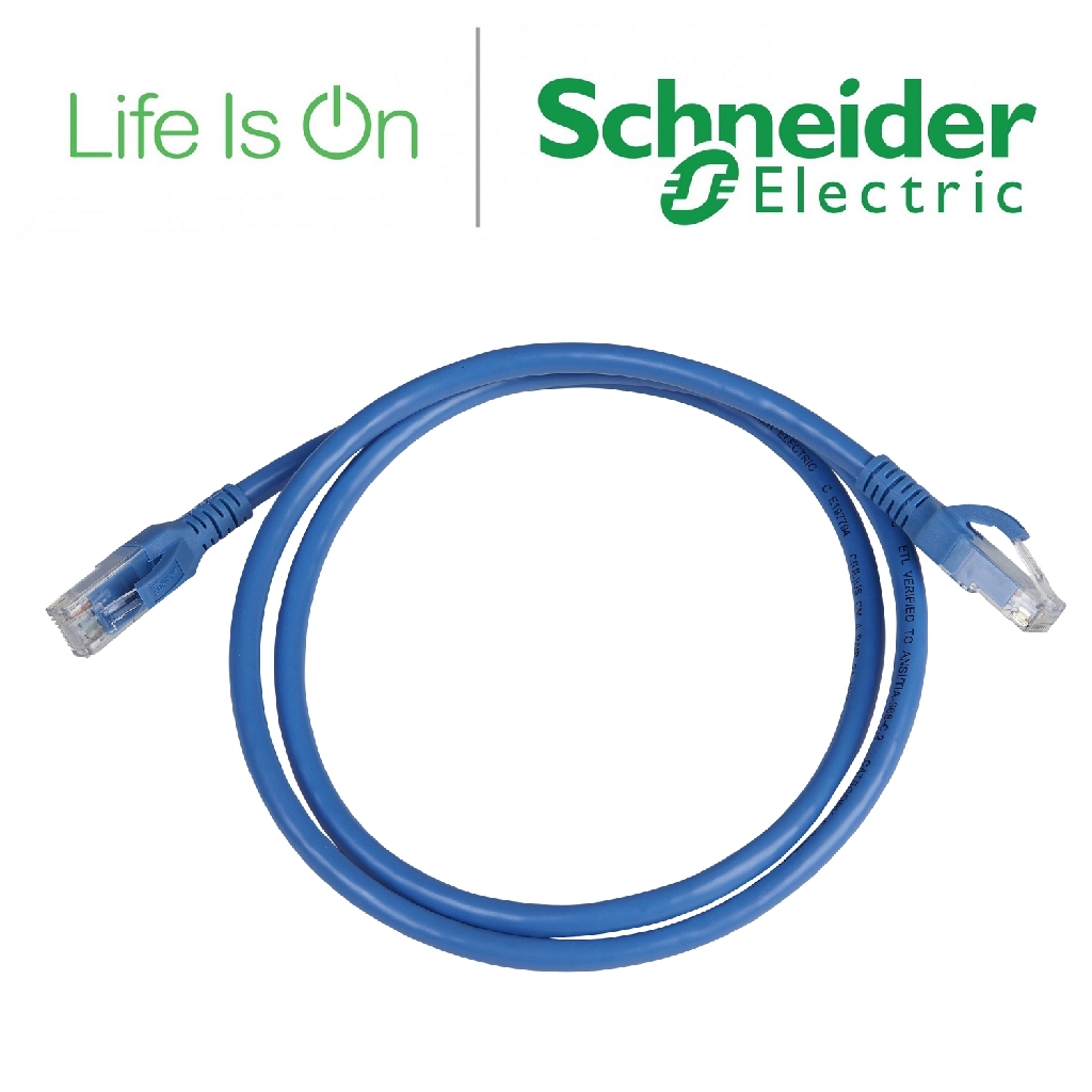 SCHNEIDER CAT6 PATCH CORD U/UTP 5M PVC BLUE
