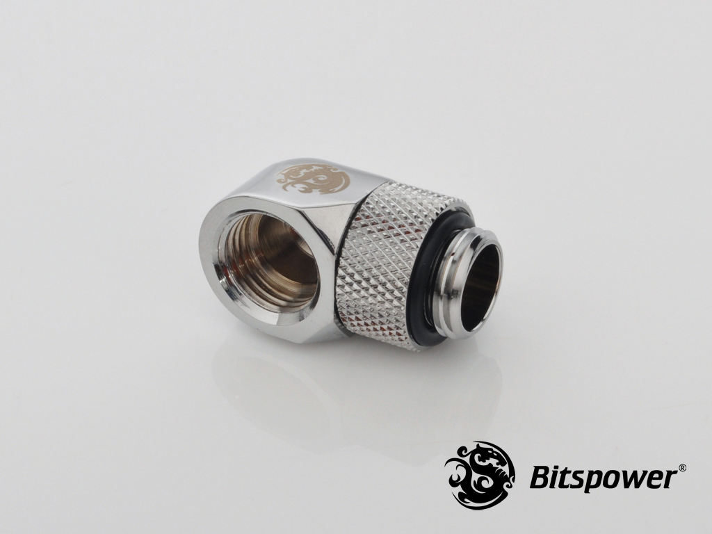 BITSPOWER G1/4" SILVER SHINING ROTARY 90 G1/4" EXTENDER