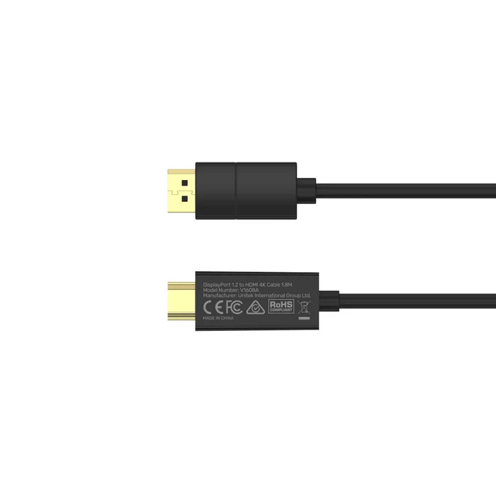 UNITEK 1.8M DP1.2A/M TO HDMI2.0/4 4K CABLE