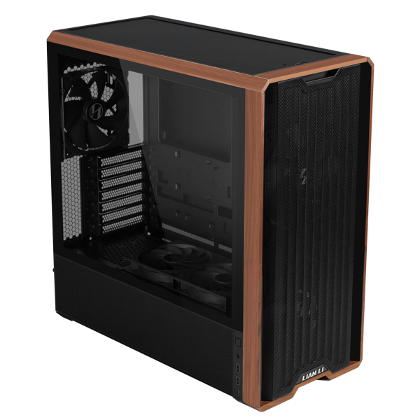 LIAN LI LANCOOL 217 WOODEN MID-TOWER CASE BLACK thumbnail 2