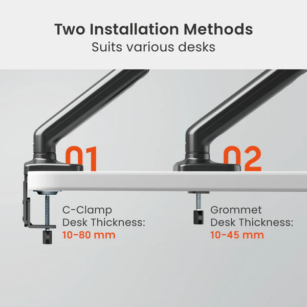 BRATECK ELEMENTAL MONITOR ARMS BLACK (SINGLE) thumbnail 2
