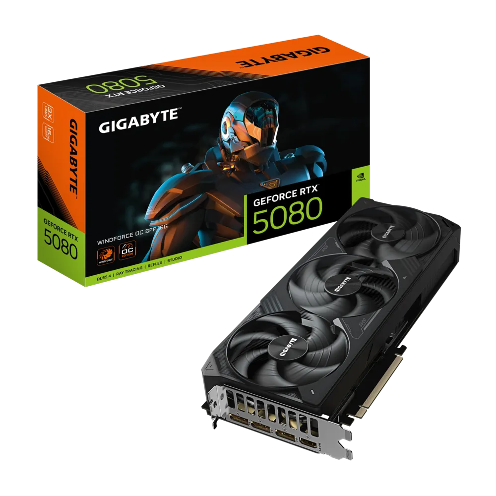 GIGABYTE RTX5080 WINDFORCE OC SFF 16GB GDDR7 thumbnail 3