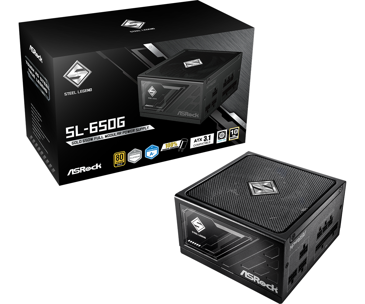 ASROCK STEEL LEGEND 650W GOLD ATX 3.1 PSU BLACK