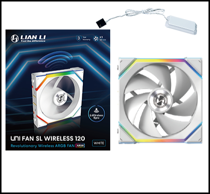 LIAN LI 120MM UNI FAN 12SL LED WIRELESS WHITE (1PACK)