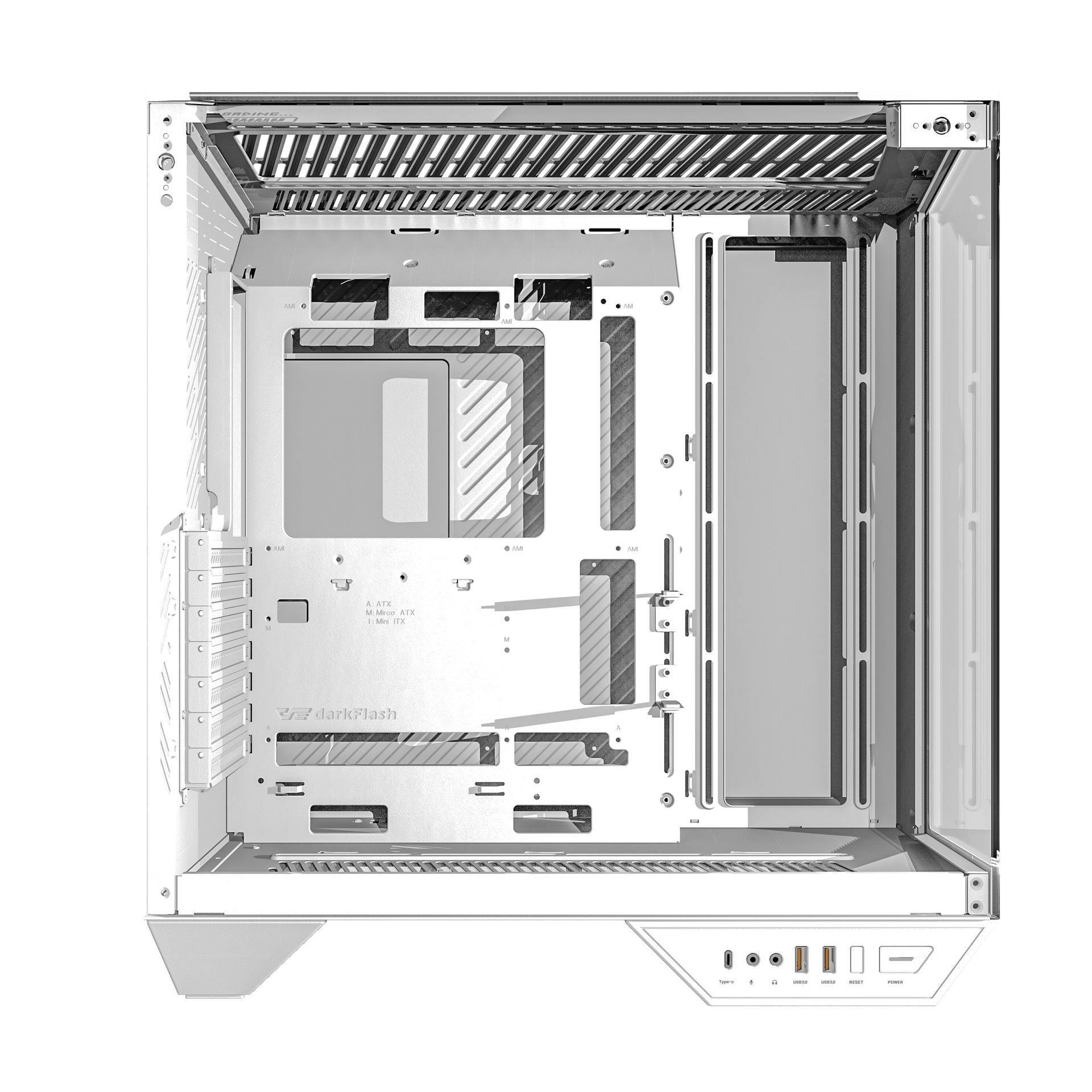 DARKFLASH DY470 WITH 4 ARGB FANS ATX CASE WHITE