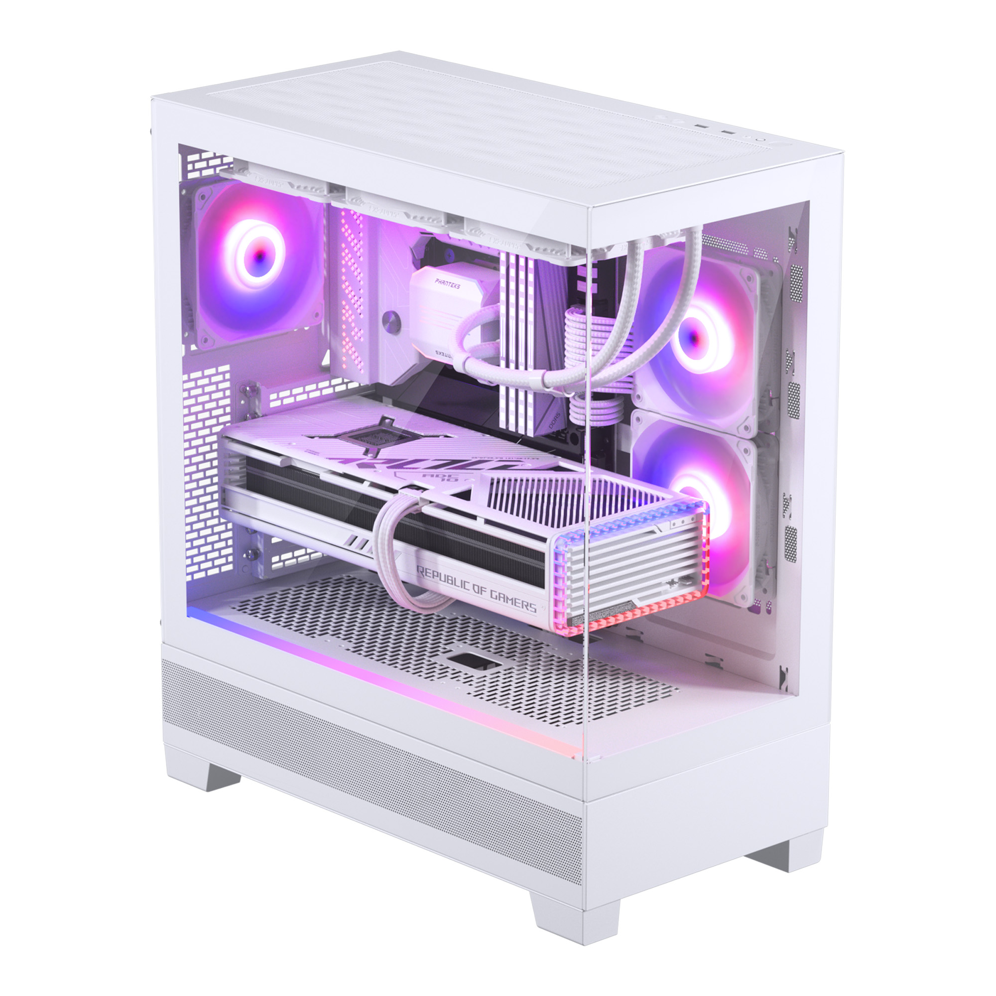 PHANTEKS XT VIEW TEMPERED GLASS MID TOWER CASE WHITE thumbnail 10