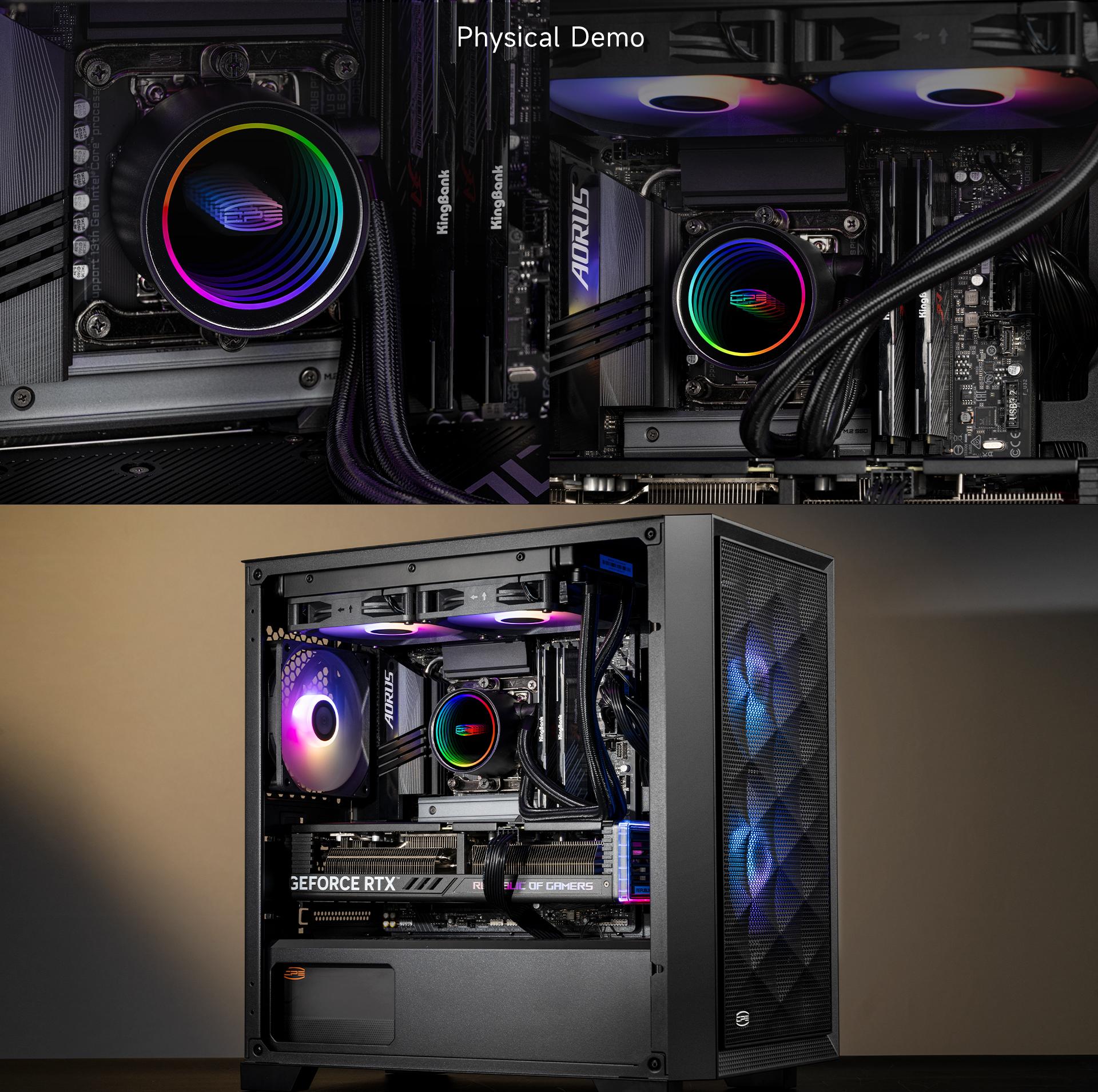 PC COOLER DA240 ARGB HIGH PERFORMANCE AIO CPU COOLING BLACK thumbnail 5