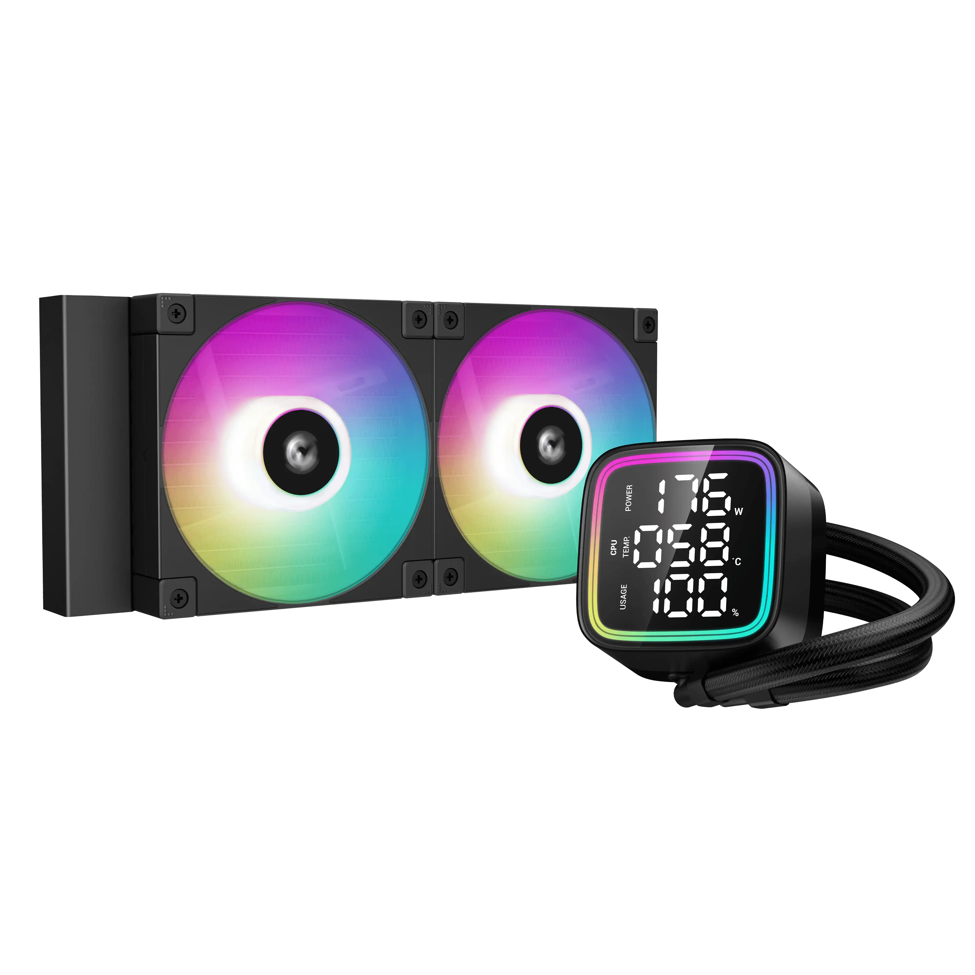 DEEPCOOL LD240 LIQUID CPU COOLER W/MULIT-LINE DISPLAY BLACK