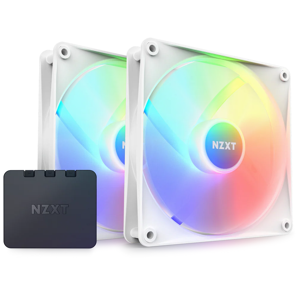 NZXT F140 RGB CORE TWIN PACK 140MM HUB-MOUNTED WHITE