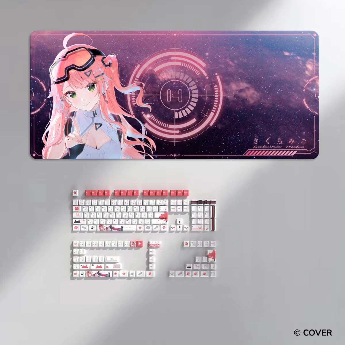 HYTE Sakura Miko Keycap Set and Desk Pad Bundle(WHITE)【預計2026年Q3到貨】