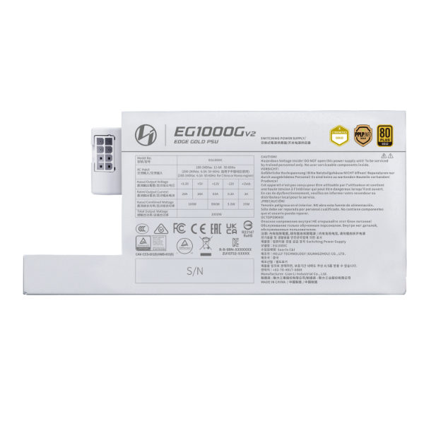 LIAN LI EDGE V2 GOLD 1000W ATX3.1 FULL MODULAR WHITE thumbnail 7